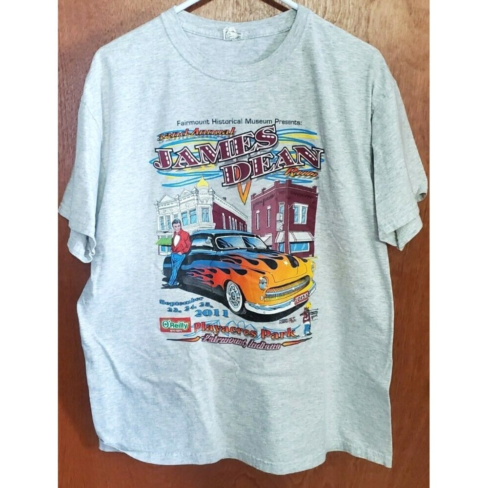2011 James Dean TShirt Gray Annual Car Show Fairmount SIZE XL